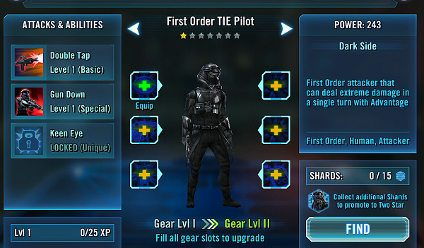 SWGOH First Order TIE Pilot Review