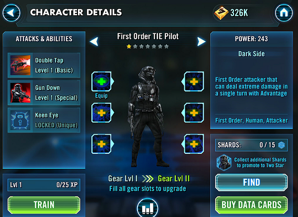 SWGOH First Order TIE Pilot Review
