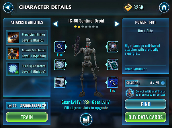 SWGOH IG-86 Sentinel Droid Review