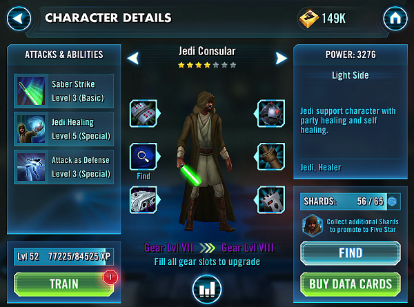 SWGOH Jedi Consular Epic Gear