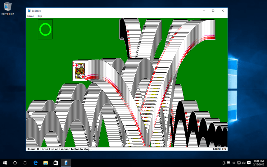 solitaire windows 10 win