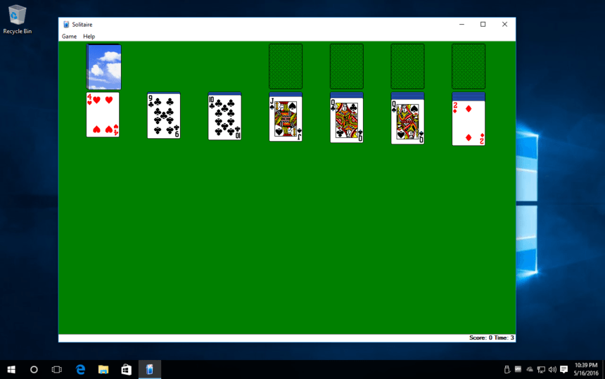 windows xp solitaire windows 10