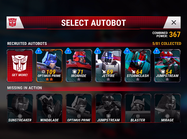 Transformers Earth Wars Autobots