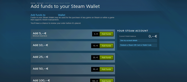 steam wallet
