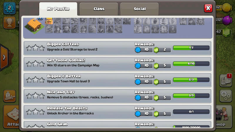 Coc-achievements