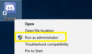 run as administrator