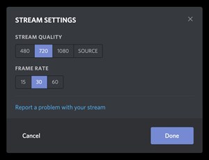 stream settings