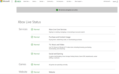 xbox live status