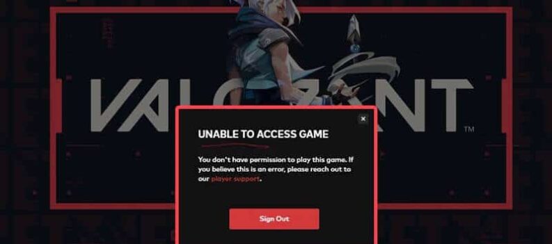 valorant unable to access game
