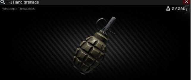 f 1 hand grenade tarkov