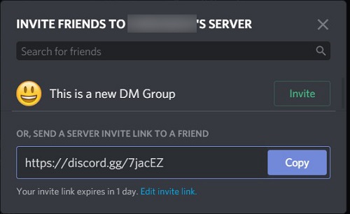 invite window