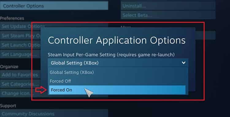 controller aplication options