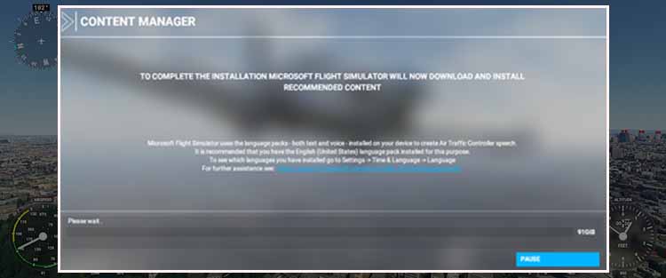 flight simulator stuck on please wait cover