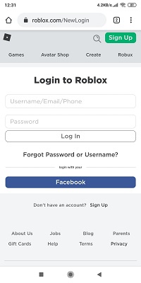 Roblox Account on Mobile