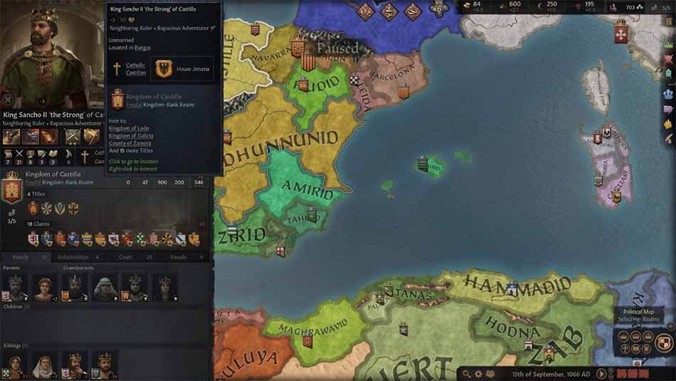 A screenshot showing your Ruler's screen in Crusader Kings III