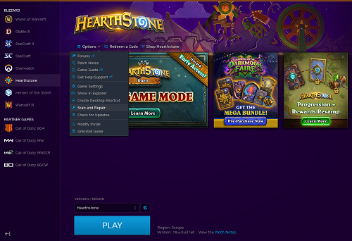 How to Force Download and Update Hearthstone