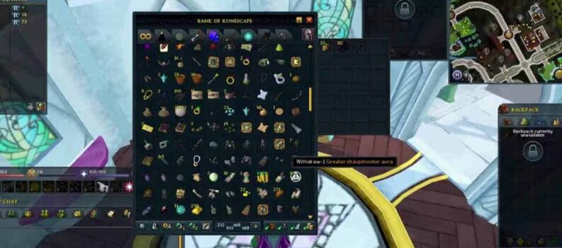 backpack unavailable runescape