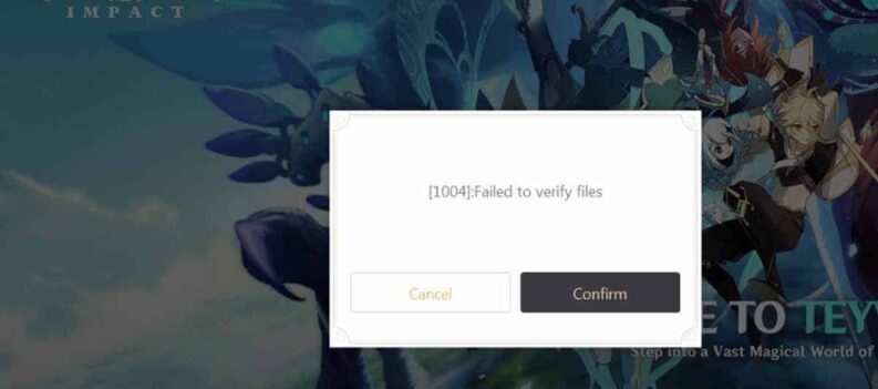 failed to verify files genshin impact