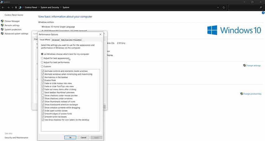 adjust windows performance 2