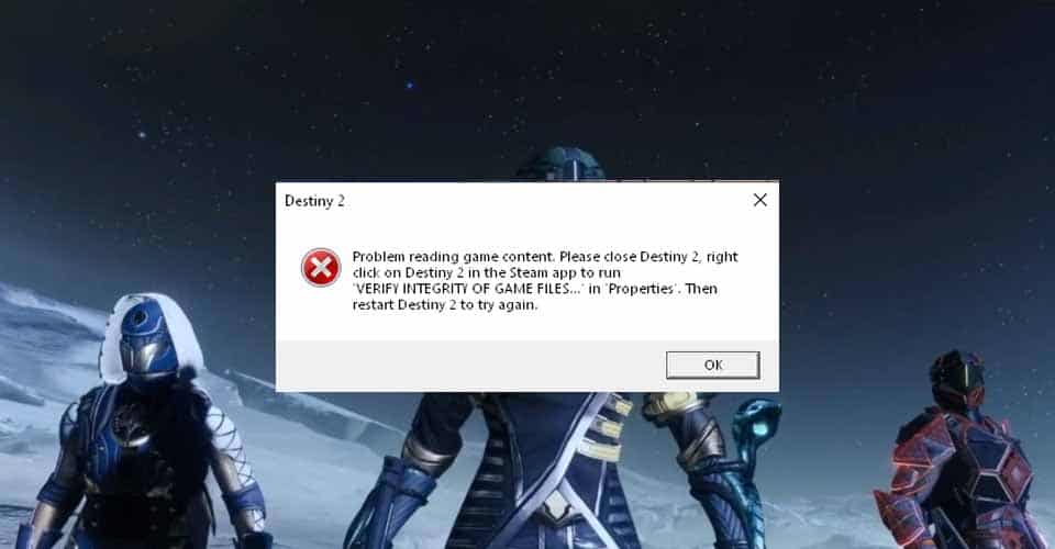 Destiny 2: How to Fix Problem Reading Game Content