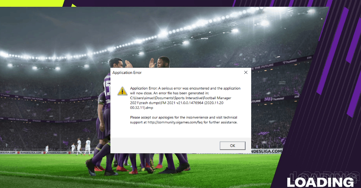 Football Manager 21: How to Fix Crash Dump and DXGI Error on PC