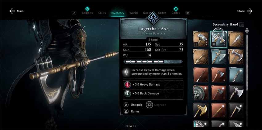 lagertha axe stats
