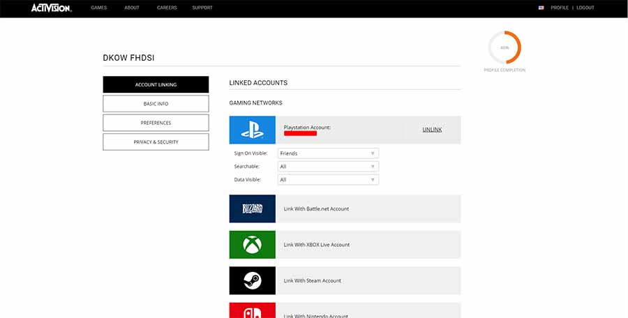 link accounts activision cold war
