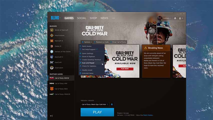 scan repair fix black ops cold war