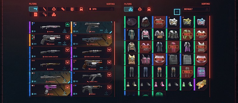 A screenshot of a vendor screen in Cyberpunk 2077