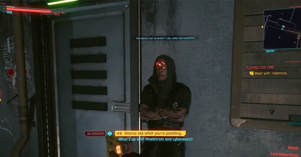 how to access mealstorm secret merchant location cyberpunk 2077