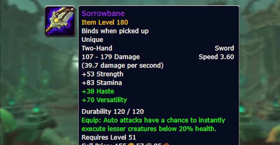 How to Get Free iLvL 180 Sorrowbane World Of Warcraft Shadowlands