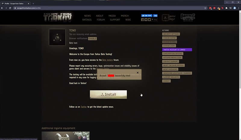 escape from tarkov how to enable twitch drops
