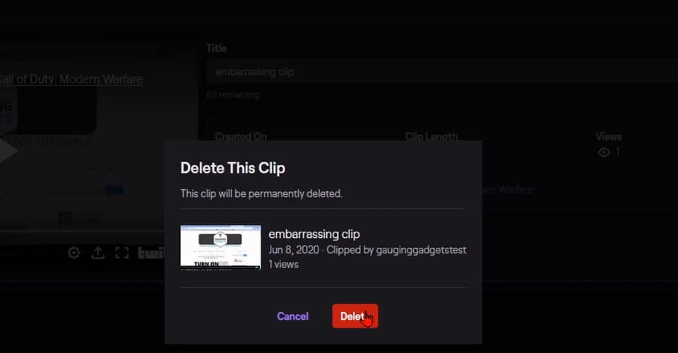 how to delete one or more clips on twitch