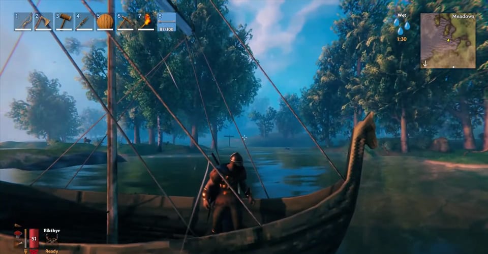 Valheim: How to Get Back on Boat After Falling in Water