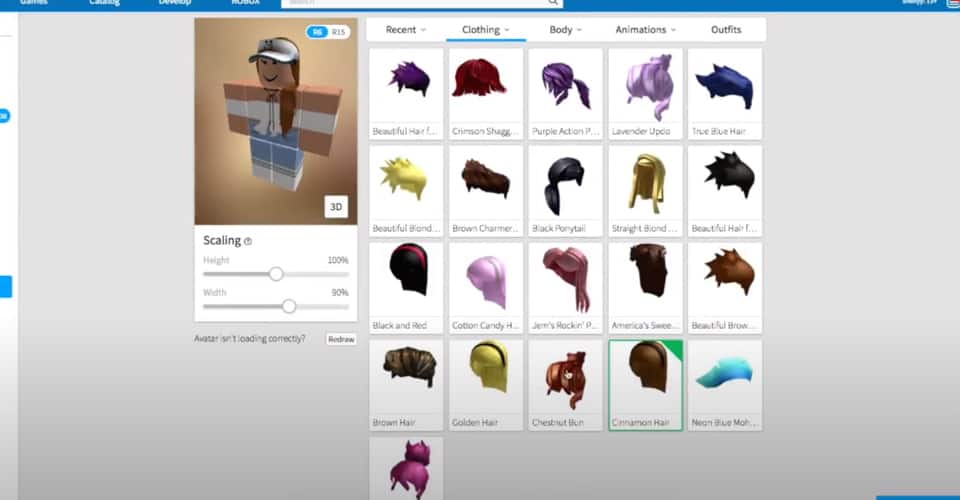 how to create hair on roblox