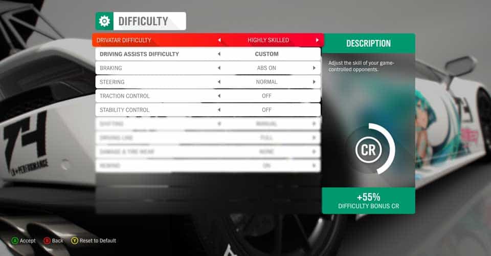 Forza Horizon 4 Wheel Settings: Logitech G920