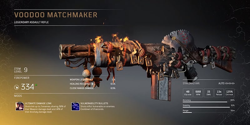 outriders where to get the voodoo matchmaker assault rifle