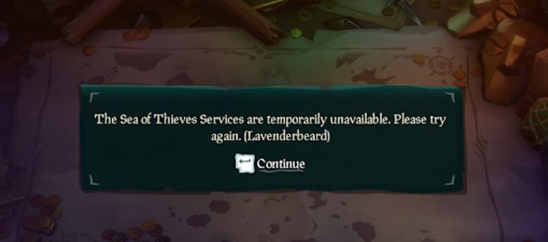 sea of thieves service temporarily unavailable