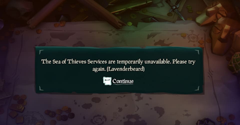 Sea Of Thieves Services Temporarily Unavailable