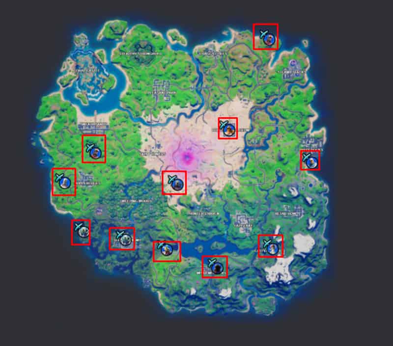 where to find 5 duel characters fortnite