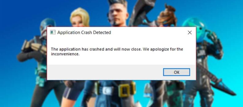 how to fix application crash detected fortnite