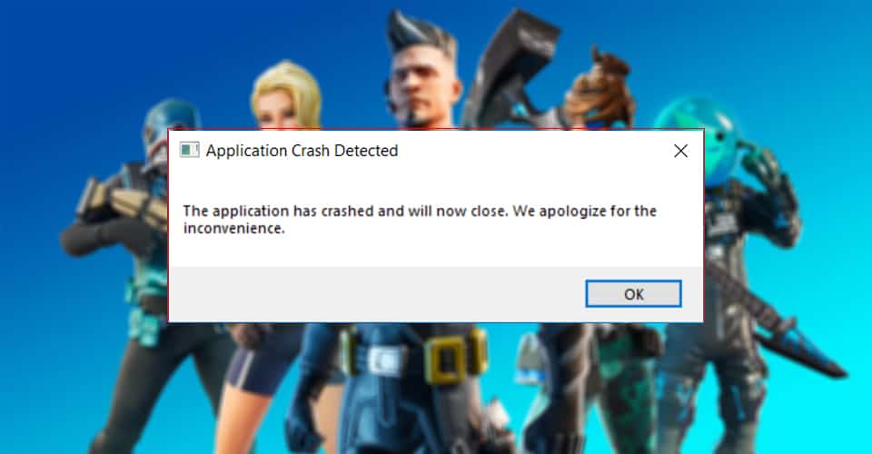 Fortnite application crash detected возникла критическая ошибка