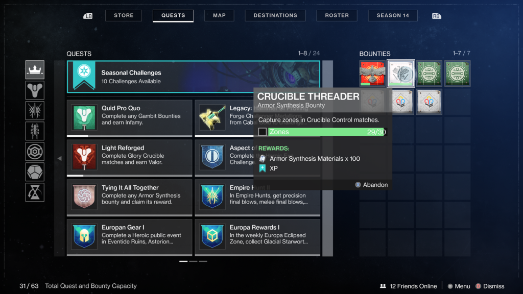 Destiny 2 threader bounty