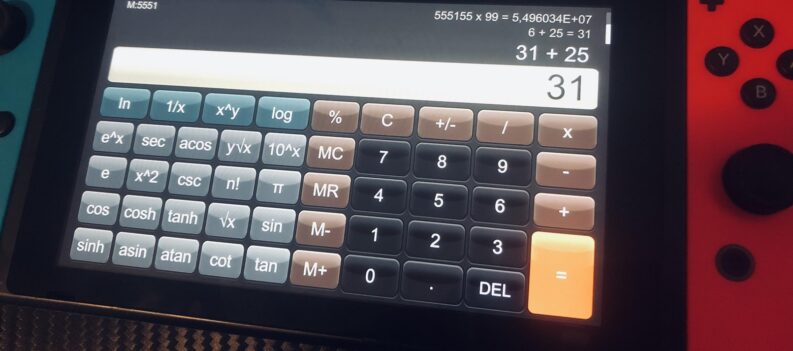 Nintendo Switch calculator app