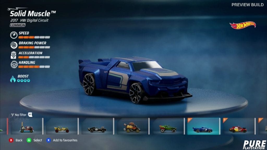 hot wheels unleashed car selection screen