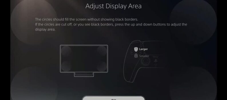 how to change screen size on ps5 adjust display area settings
