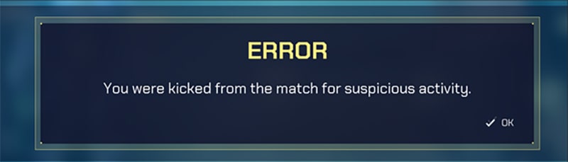 kicked for suspicious activity how to fix it splitgate