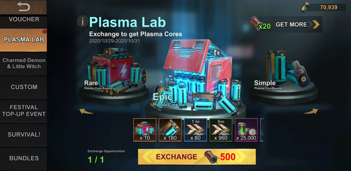 how to use plasma core in state of survival