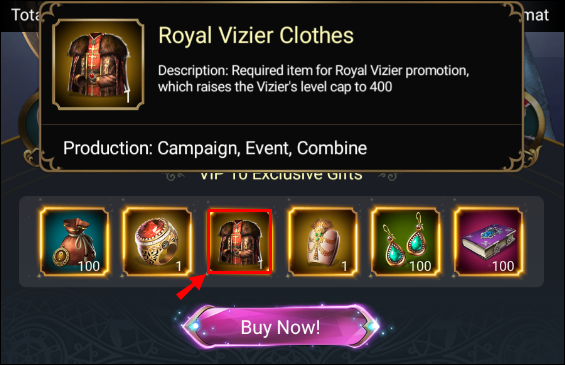 v10 royal vizier clothes