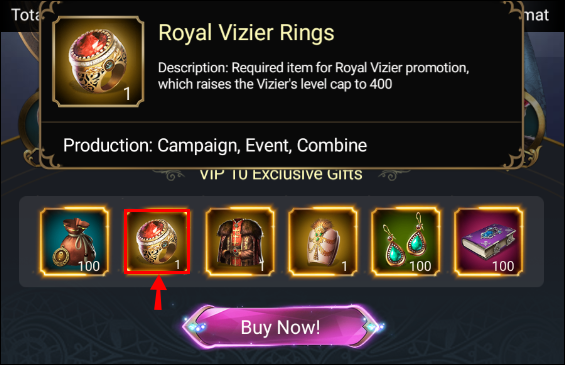 v10 royal vizier rings